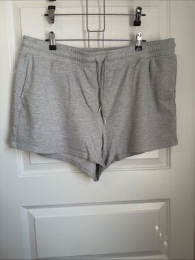 Yogalicious Light Gray Athletic Shorts with Drawstring